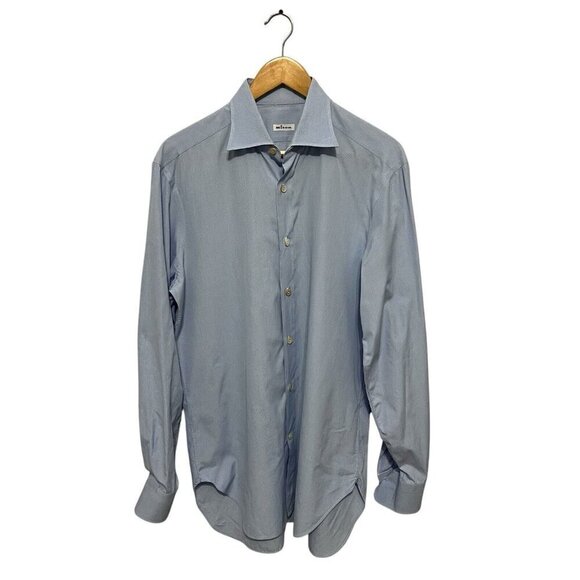 Kiton Long Sleeve Button Down Shirt Blue Size 16/41